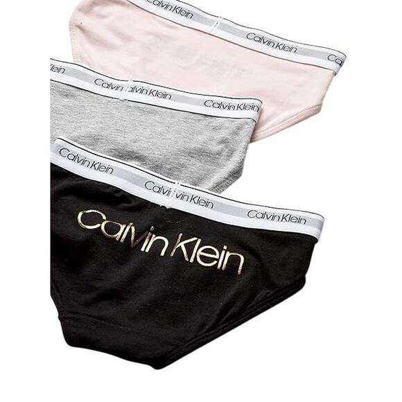 NWT New 3 Pack Calvin Klein Girls Large (10/12) Cotton Blend Bikini Underwear - Picture 2 of 2